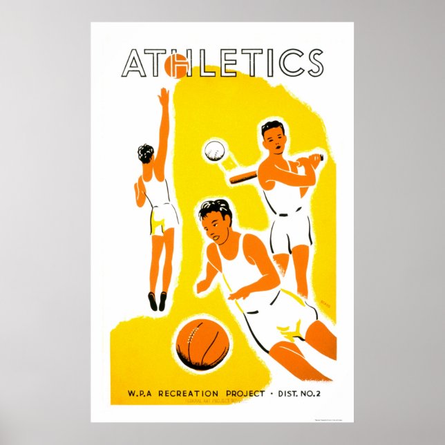 Poster Projet d'athlétisme jeunesse 1939 WPA (Devant)