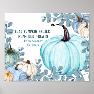Poster Projet de Citrouille Turquoise adapté aux allergie
