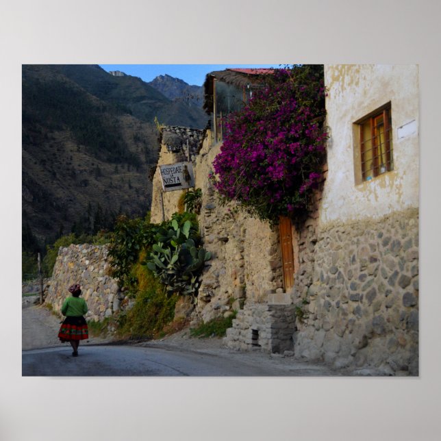 Poster Promenade à Ollantaytambo, Pérou (Devant)