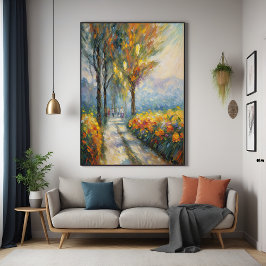 Poster Promenade d'automne Scène impressionniste