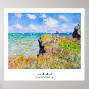 Poster Promenade de Clifftop chez Pourville Claude Monet