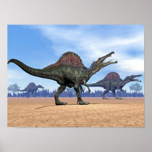 Poster Promenade de dinosaures de Spinosaurus - 3D
