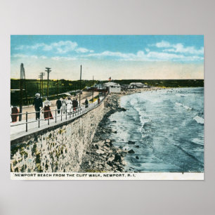 Poster Promenade de falaise, Newport, cru de RI