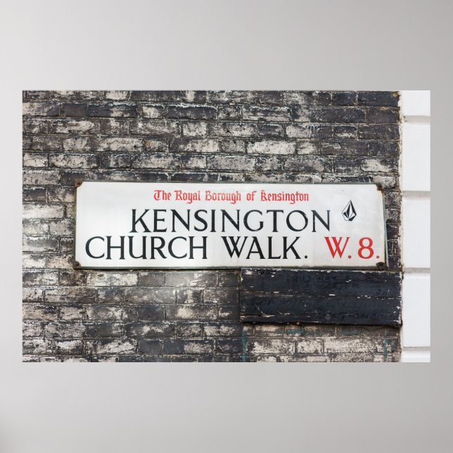 POSTER PROMENADE DE L'ÉGLISE DE KENSINGTON W8 - SIGNE DE  (Devant)