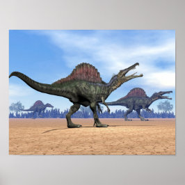 Poster Promenade des dinosaures de Spinosaurus - rendu 3D