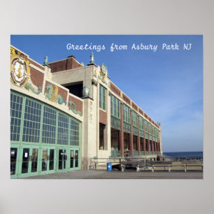 Poster Promenade du parc NJ d'Asbury - convention hall