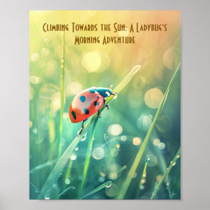 Poster Promenade ensoleillée : Ladybug dans le Morning Gl