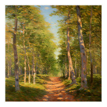 Promenade Forestière Entourée D'Une Verdure Verdoy