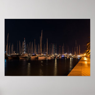Poster Promenade maritime la nuit - Palma de Mallorca