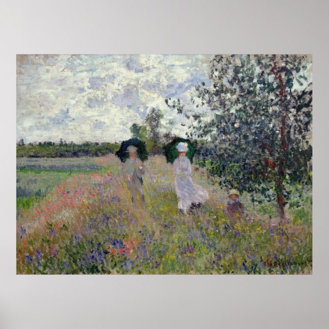 Poster Promenade près d'Argenteuil - Claude Monet (Devant)
