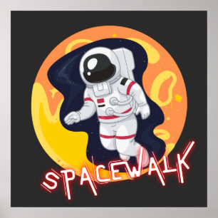 POSTER PROMENADE SPATIALE - ASTRONAUTE DE L'ESPACE