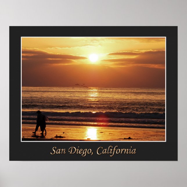 Poster Promenade sur la plage (Devant)