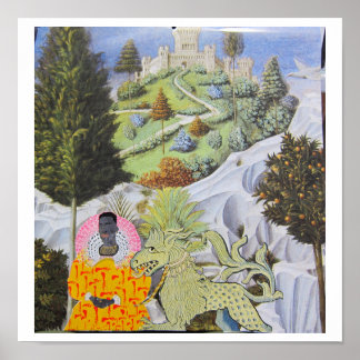 Poster Promener le Chien - art du collage