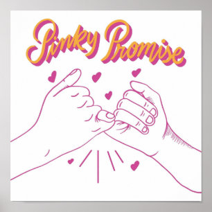 Poster Promesse Pinky avec coeur