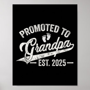 Poster Promoté À Grand-Père Est 2025 Nouveau Grand-Père A