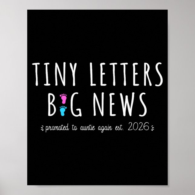 Poster Promoted To Auntie Again 2026-2nd Baby Announcemen (Devant)