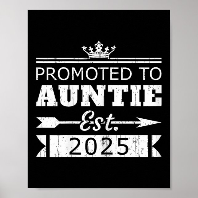 Poster Promoted To Auntie Est 2025 Funny New Aunt Reveal  (Devant)