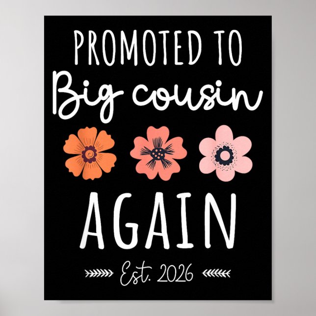 Poster Promoted To Big Cousin Again 2026 2nd Pregnancy An (Devant)