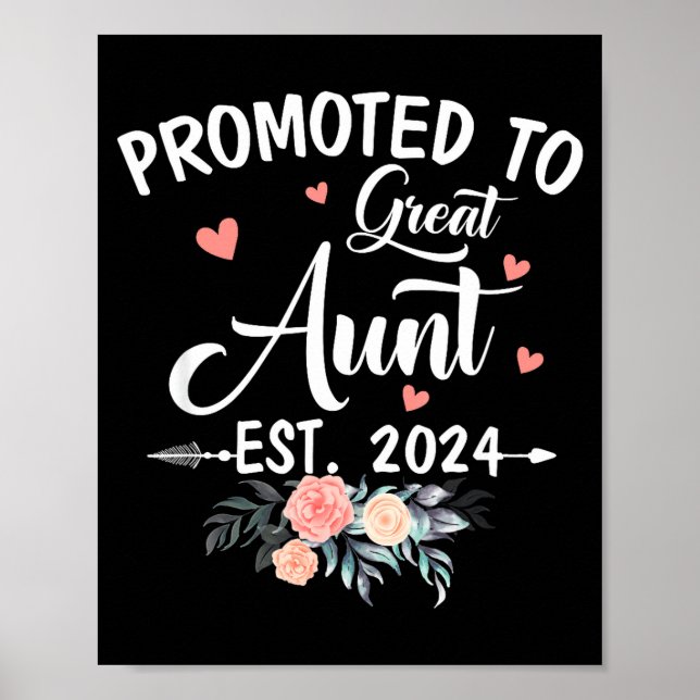 Poster Promoted To Great Aunt Est 2024 Soon To Be Aunt Fl (Devant)