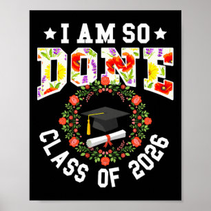 Poster Promotion 2026 J'en Ai Terminé Diplômée Femmes Fil