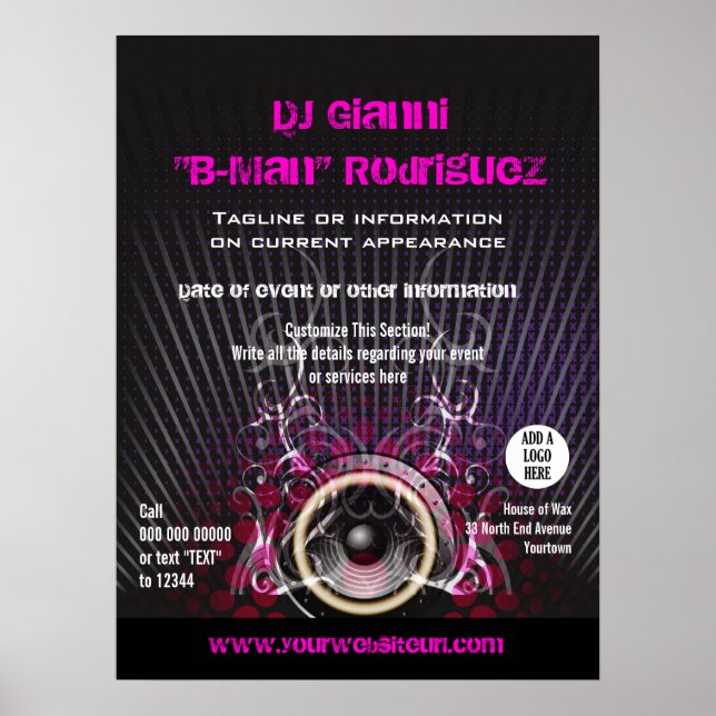 Poster promotionnel du présentateur DJ (Devant)
