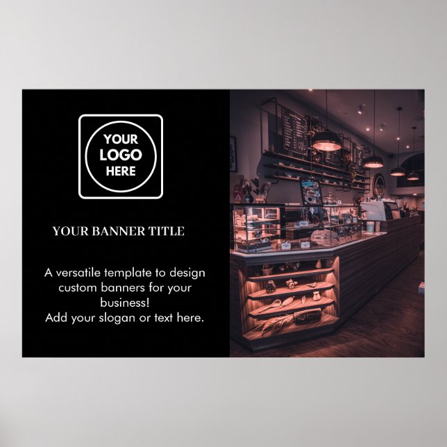 Poster promotionnel noir | Logo d'entreprise perso (Devant)