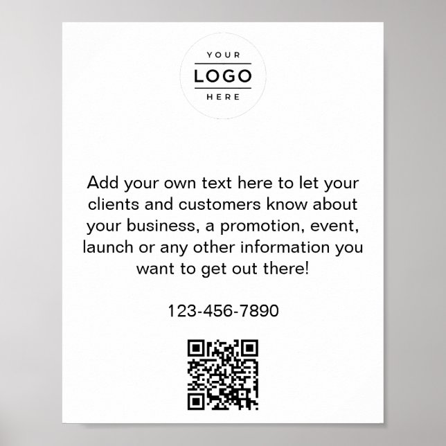 Poster promotionnel personnalisé avec code QR et l (Devant)