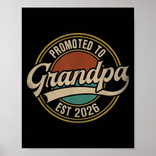 Poster Promu À Grand-Père 2026 Nouveau Grand-Père Bébé An