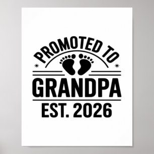 Poster Promu Grand-père, Établi en 2026, Drôle de nouveau