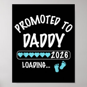 Poster Promu Papa 2026 Garçon Bébé Révélation du Sexe