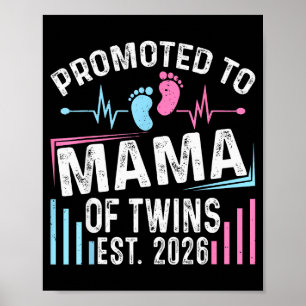 Poster Promue Maman de Jumeaux Est 2026 Baby Shower Vin