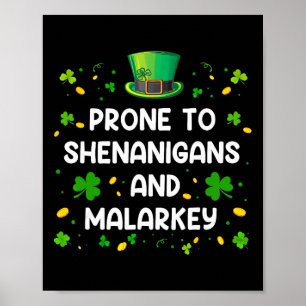 Poster Prone à la farce et au bêtises Drôle St Patrick