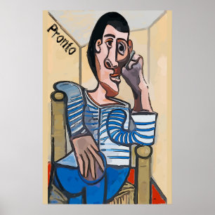 Poster Pronto, Abstrait Man on Cell Phone, modifier le te