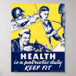 Poster Propagande 2ÈME GUERRE MONDIALE vintage