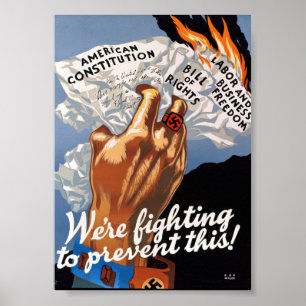 Poster Propagande américaine contre le nazisme