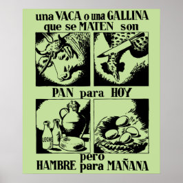 Poster Propagande animale rare de la guerre civile espagn