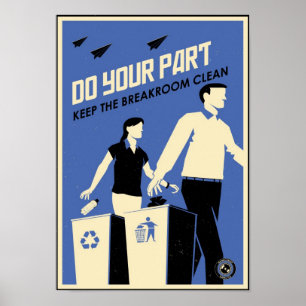 Poster Propagande de bureau : Salle de petit-déjeuner (bl