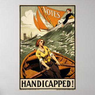 Poster Propagande de suffrage Vintage Handicapée