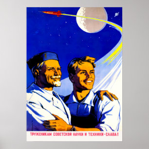 Poster propagande spatiale soviétique