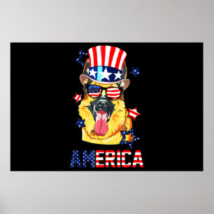 Poster Propriétaire de chien berger allemand 4 juillet