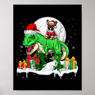 Poster Propriétaire de Noël père Noël French Bulldog Ridi