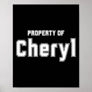 Poster Propriété de Cheryl Cadeaux drôles de célibataire 