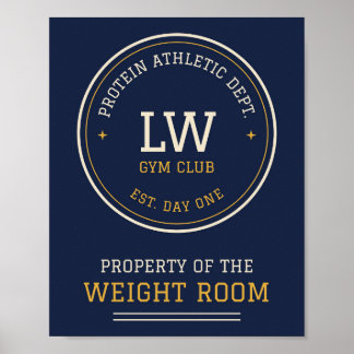 Poster Propriété de l'affiche de gym universitaire de la 