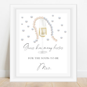 Poster Prosecco - combien de baisers jeu de douche nuptia