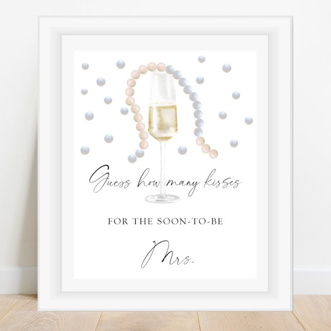 Poster Prosecco - combien de baisers jeu de douche nuptia (Créateur téléchargé)