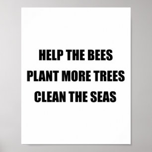 Poster Protection de l'environnement - Sauvez Les Abeille