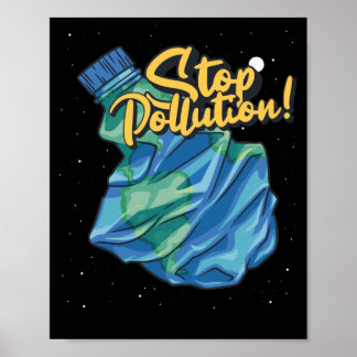 Poster Protection de l'environnement, Stop à la pollution