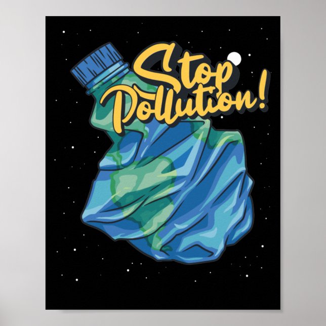 Poster Protection de l'environnement, Stop à la pollution (Devant)