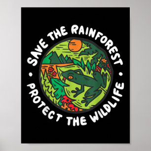 Poster Protéger La Faune Sauvons L'Environnement De La Fo