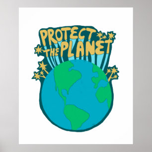 POSTER PROTÉGER LA PLANÈTE SAUVER L'ART ÉCOLOGIQUE DE LA 